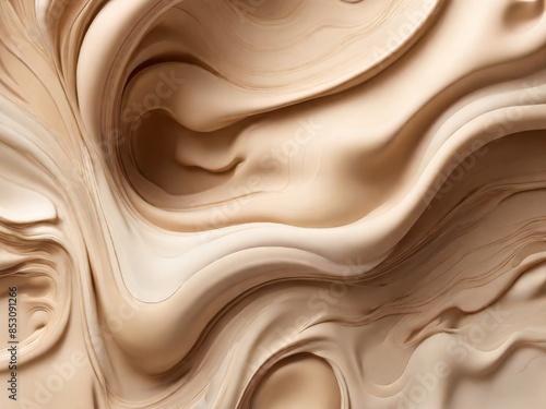 Obraz na płótnie Abstract liquid beige background. Creamy cream background, background texture. w salonie