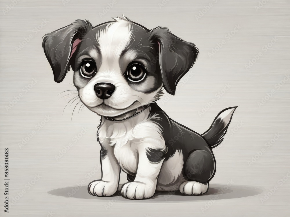 Cheerful dog on a white background. cartoon character