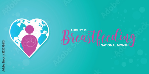 National Breastfeeding month calligraphic banner design on isolated background. Script lettering banner, poster, card concept idea. Health awareness vector template.
