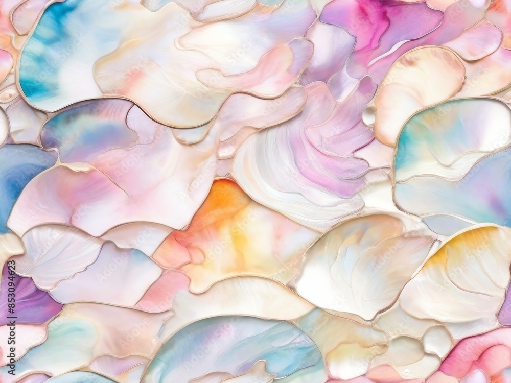 Multi-colored abstract liquid background in soft pastel colors. Watercolor paints.