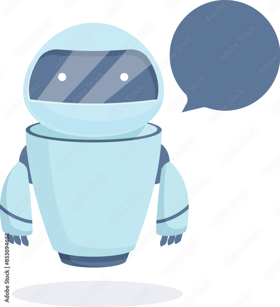 Cartoon robot is having a conversation, showing the concept of artificial intelligence Cartoon robot is having a conversation, showing the concept of artificial intelligence