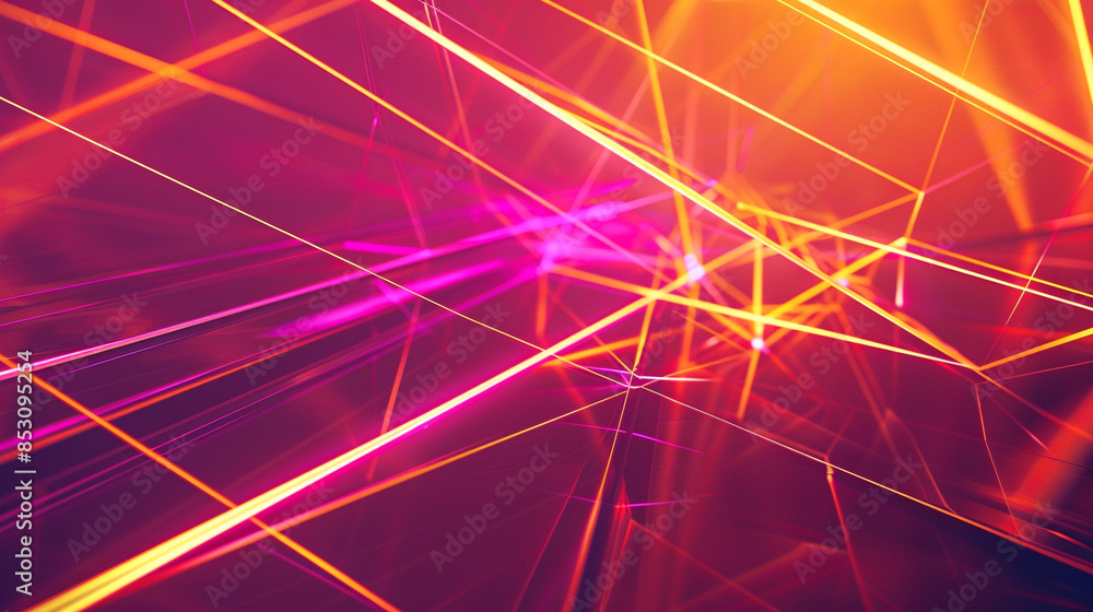 Orange and Fuchsia glowing abstract geometric lines. PowerPoint and Business background. Orange and Fuchsia glowing abstract geometric lines. PowerPoint and Business background.