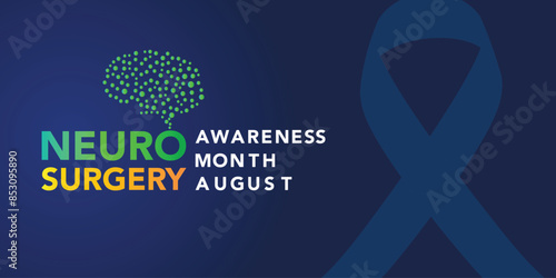 Neurosurgery awareness month is observed every year in August, it is the medical specialty concerned with the rehabilitation of disorders which affect any portion of the nervous system. Vector art