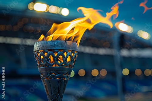 Olympic Flame ceremony Olympic Games view Stadium photo