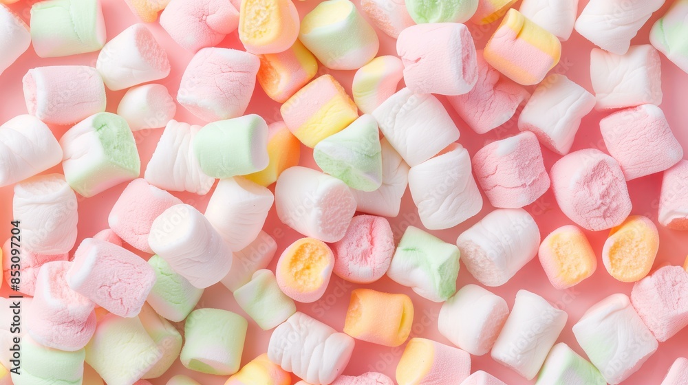 pile of colorful mini marshmallows in pastel shades of pink, green, yellow, and peach, creating a soft and playful texture pile of colorful mini marshmallows in pastel shades of pink, green, yellow, and peach, creating a soft and playful texture