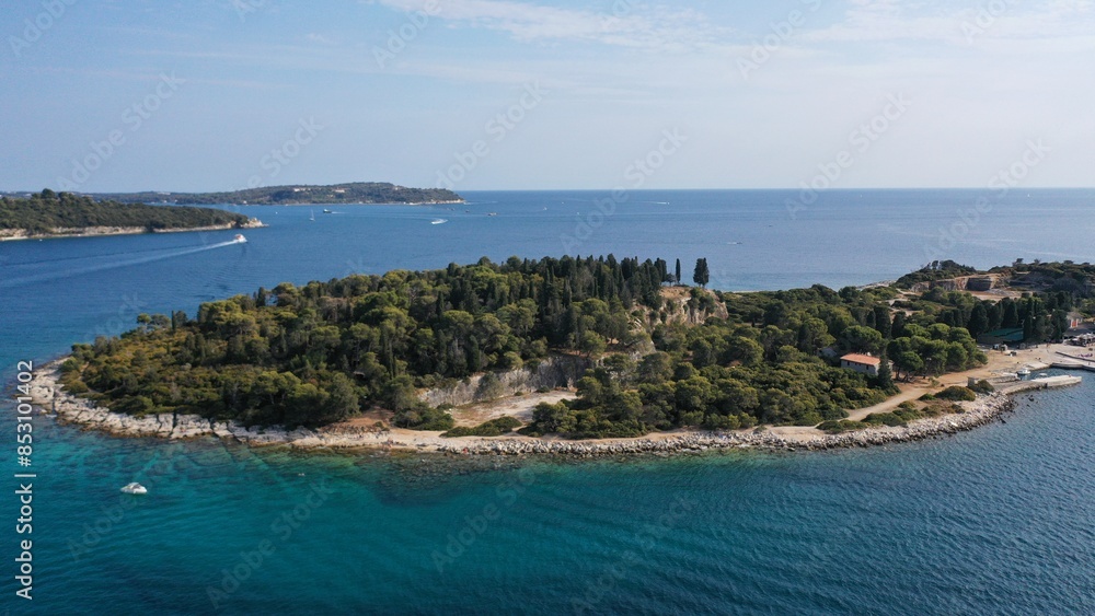 Fototapeta premium Luftbild – Fazana - Istrien Kroatien im Sommer