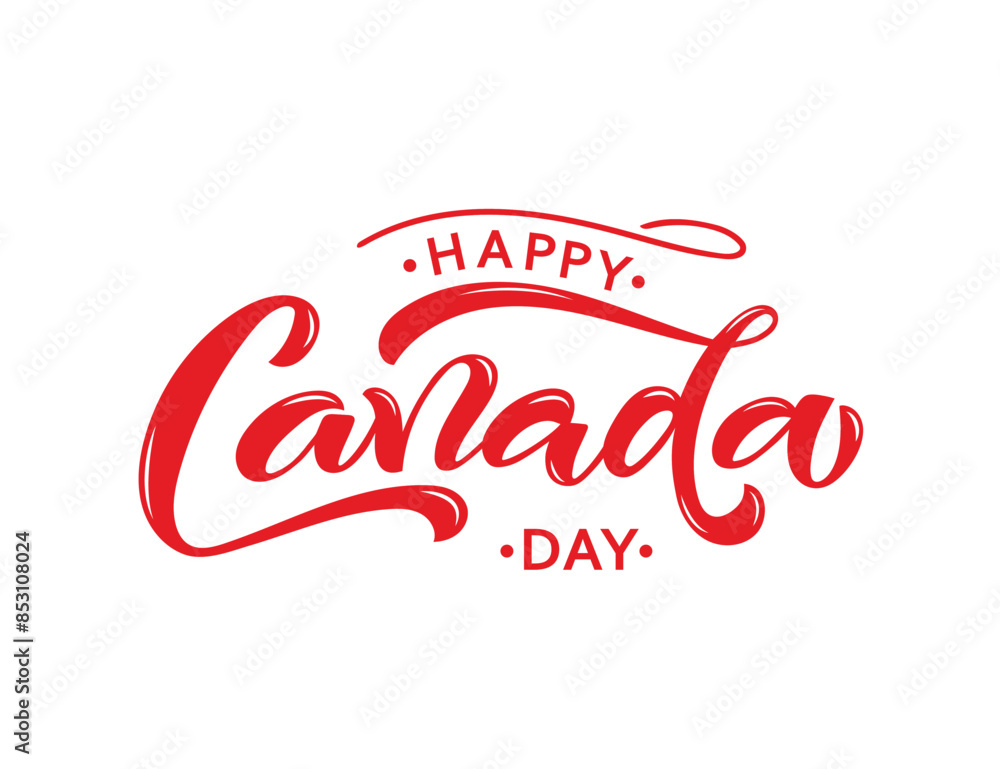 Happy Canada Day handwritten text isolated on white background. Modern brush ink calligraphy, vector illustration. Hand lettering typography. Postcard, logo, greeting card, banner design. 1st of July Happy Canada Day handwritten text isolated on white background. Modern brush ink calligraphy, vector illustration. Hand lettering typography. Postcard, logo, greeting card, banner design. 1st of July