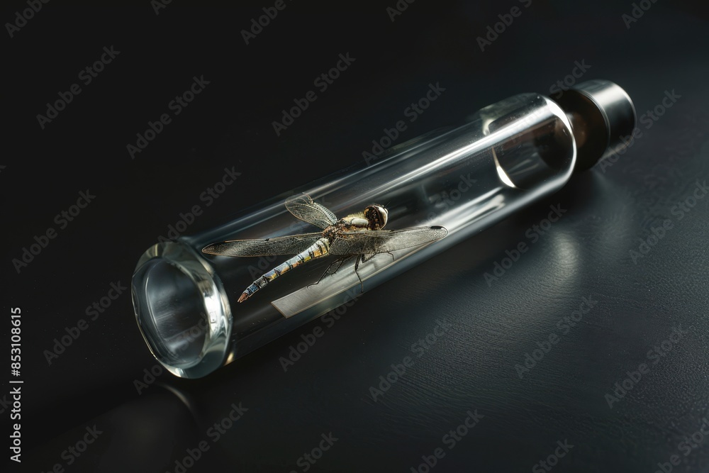 a glass bottle with a dragonfly inside a glass bottle with a dragonfly inside