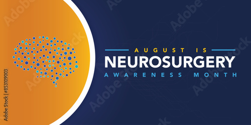 Neurosurgery awareness month is observed every year in August, it is the medical specialty concerned with the rehabilitation of disorders which affect any portion of the nervous system. Vector art