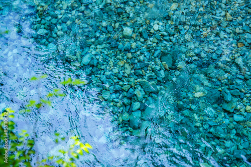 阿寺ブルーの水面　阿寺渓谷