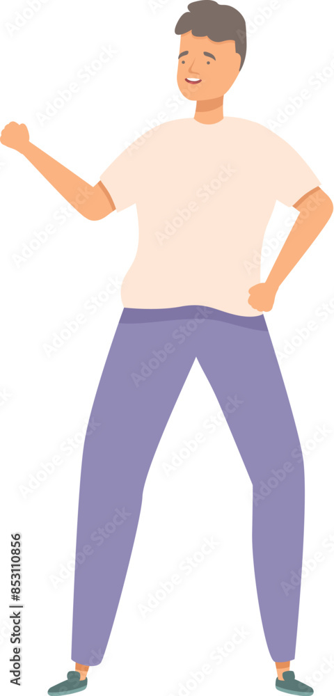 Young man is joyfully dancing, expressing freedom and happiness through movement Young man is joyfully dancing, expressing freedom and happiness through movement