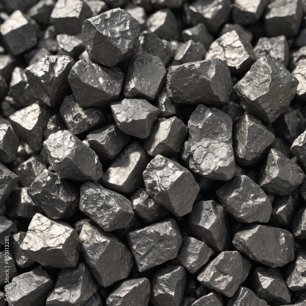 Shimmering Molybdenum Ore Texture in Shades of Silver and Gray Shimmering Molybdenum Ore Texture in Shades of Silver and Gray