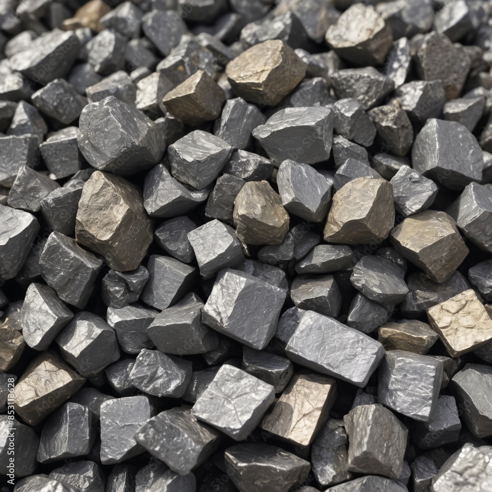 Metallic Marvel Raw Zinc Ore Closeup in Shades of Grey Metallic Marvel Raw Zinc Ore Closeup in Shades of Grey
