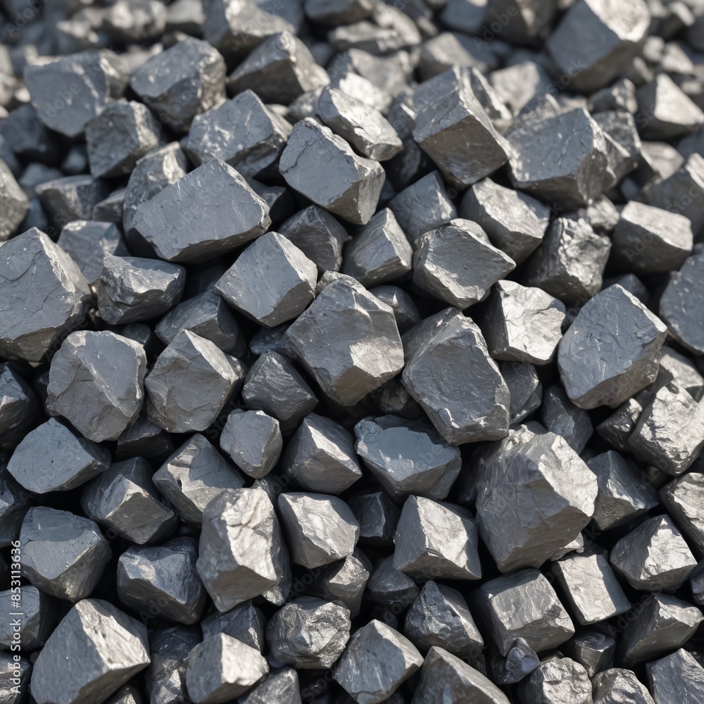 Metallic Marvel Raw Zinc Ore Closeup in Shades of Grey Metallic Marvel Raw Zinc Ore Closeup in Shades of Grey