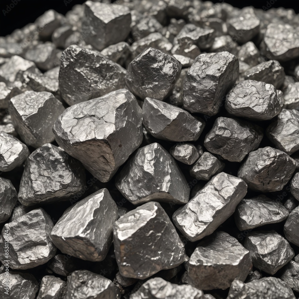 Silver Veins Raw Ore Closeup in Shades of Grey Silver Veins Raw Ore Closeup in Shades of Grey