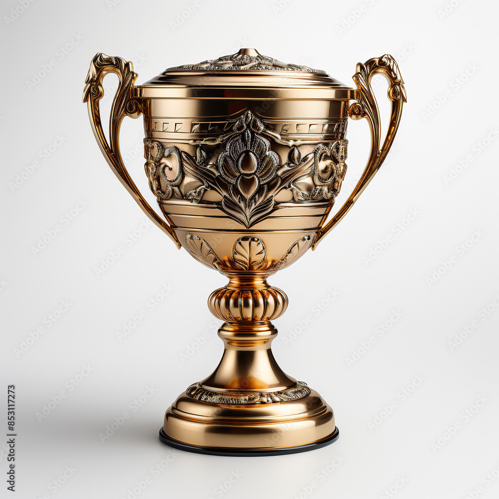 generated illustration of gold color trophy isolated on white background generated illustration of gold color trophy isolated on white background