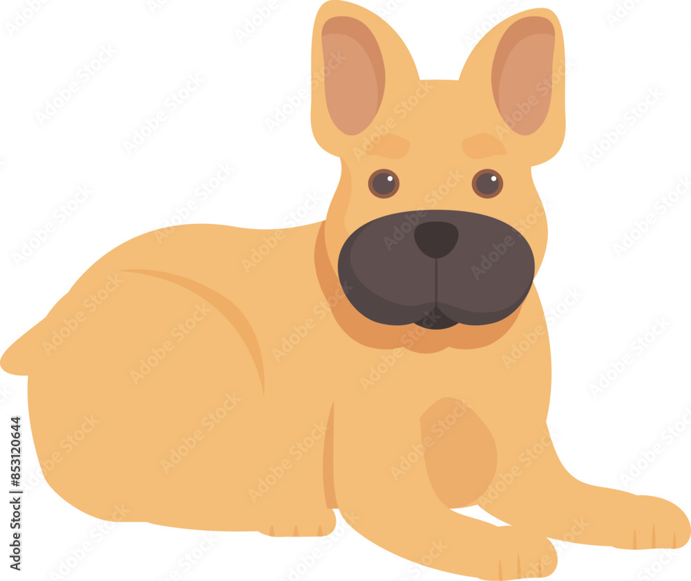 Cute brown french bulldog puppy lying on the floor, enjoying a moment of calm Cute brown french bulldog puppy lying on the floor, enjoying a moment of calm