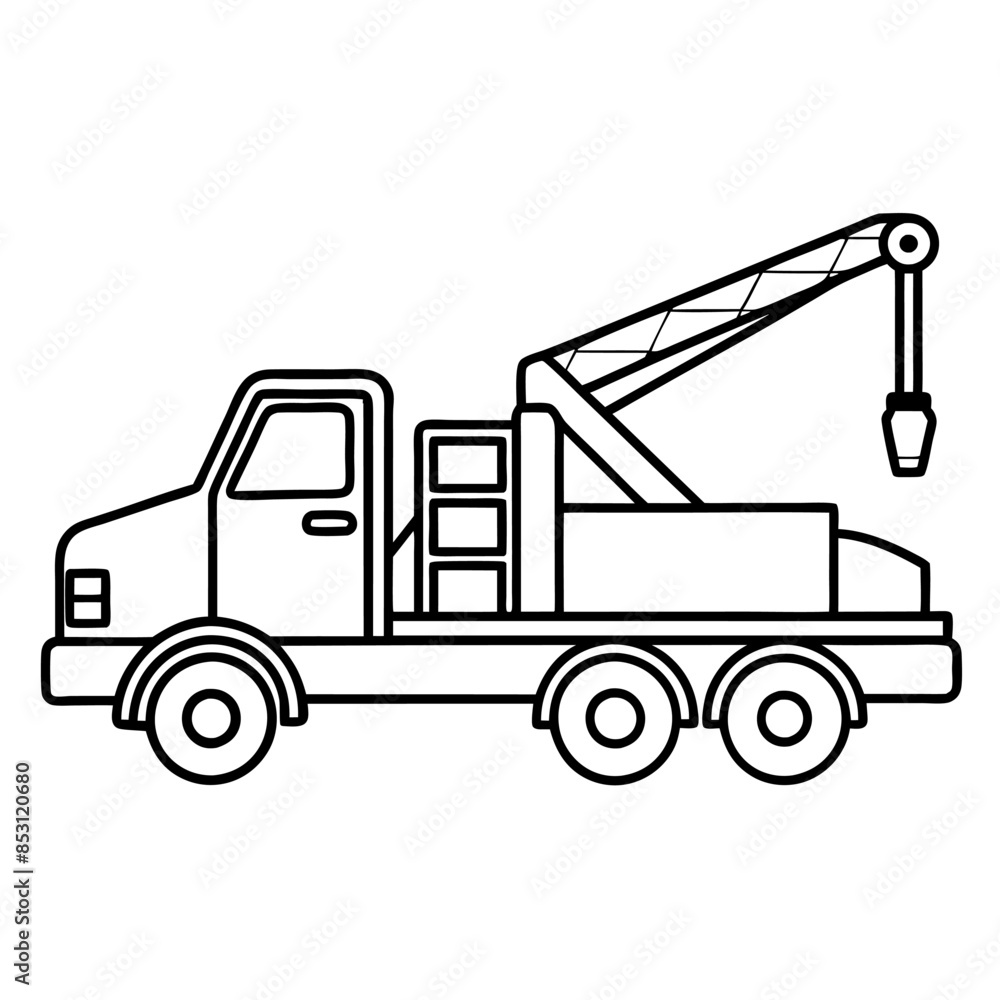 Naklejka premium Construction vehicles coloring pages for children book
