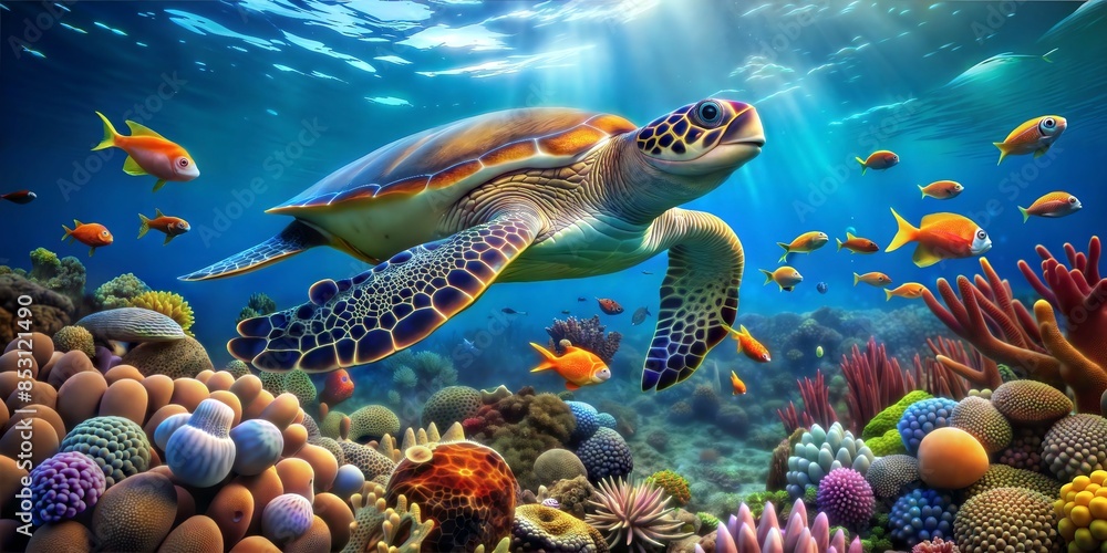 Fototapeta premium coral reef in the sea Generate AI