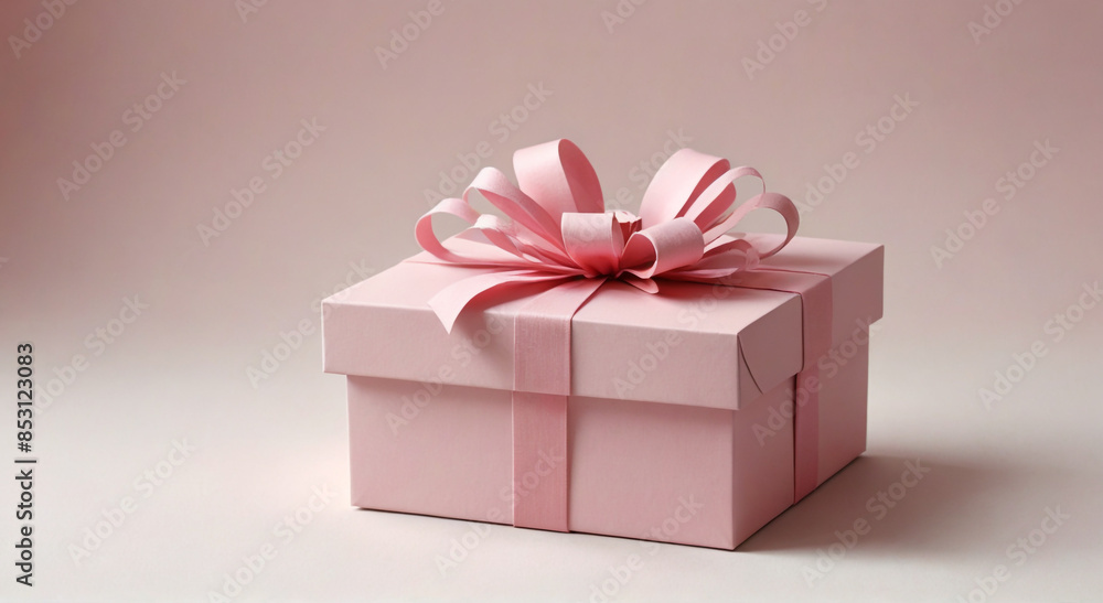 Fototapeta premium pink gift box with ribbon