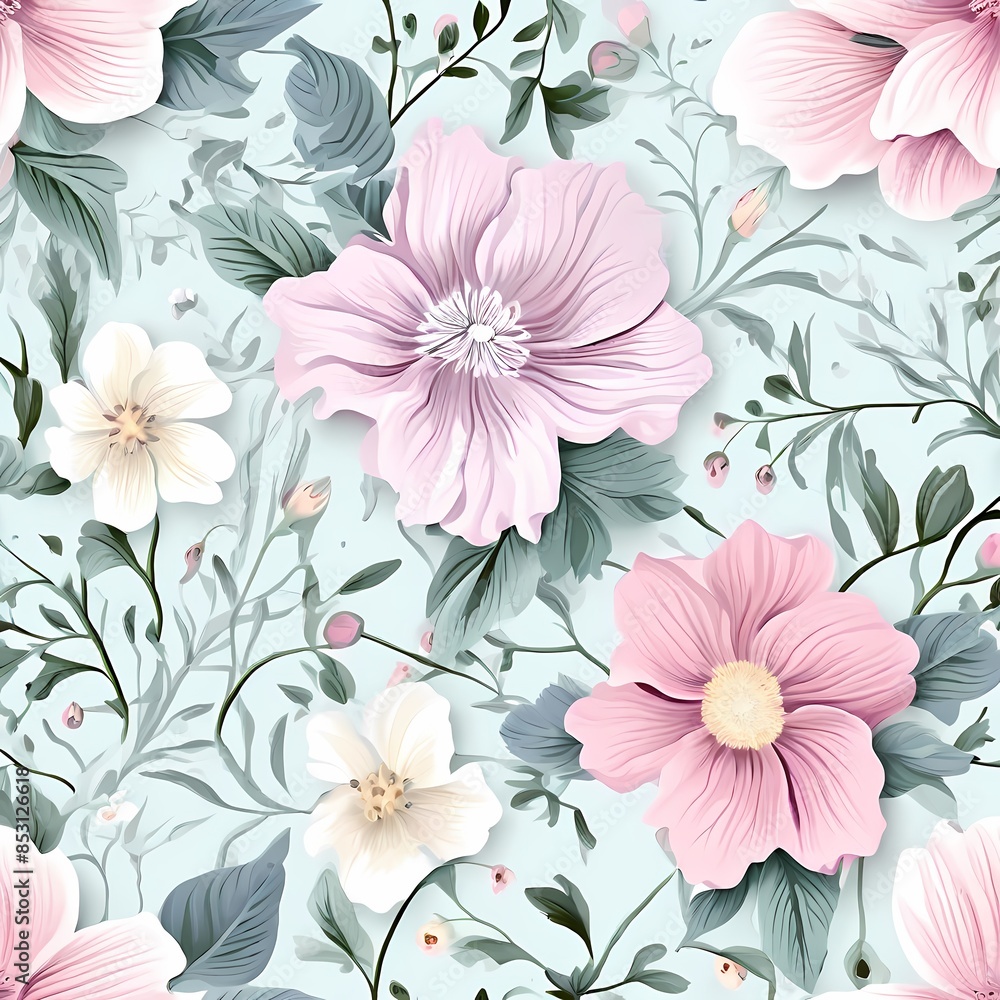 Seamless Floral Pattern: Pink and White Magnolia Repeating Magnolia Flower Pattern
Seamless Floral Pattern: Pink and White Magnolia Repeating Magnolia Flower Pattern