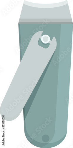Metal nail clipper with an open lever, designed for trimming fingernails and toenails