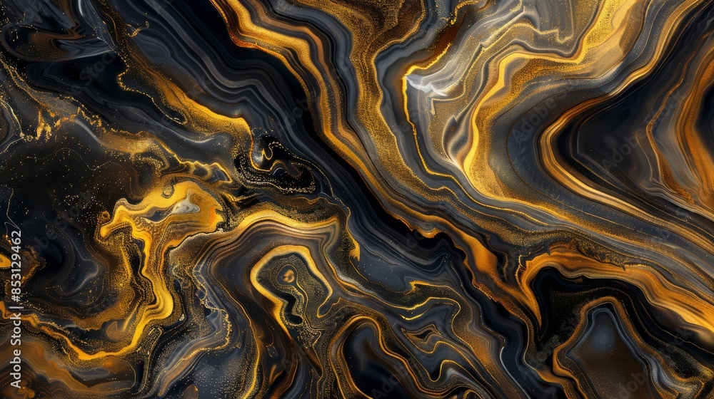 Golden Swirls: Abstract Marble Texture Golden Swirls: Abstract Marble Texture