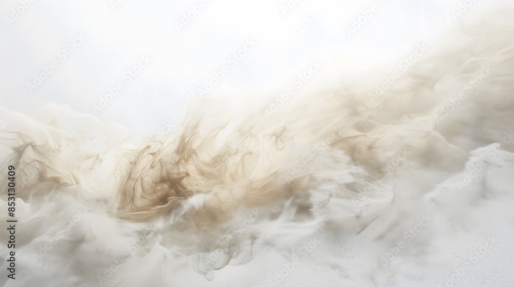 Tan cloud of sand blown on a white background Tan cloud of sand blown on a white background