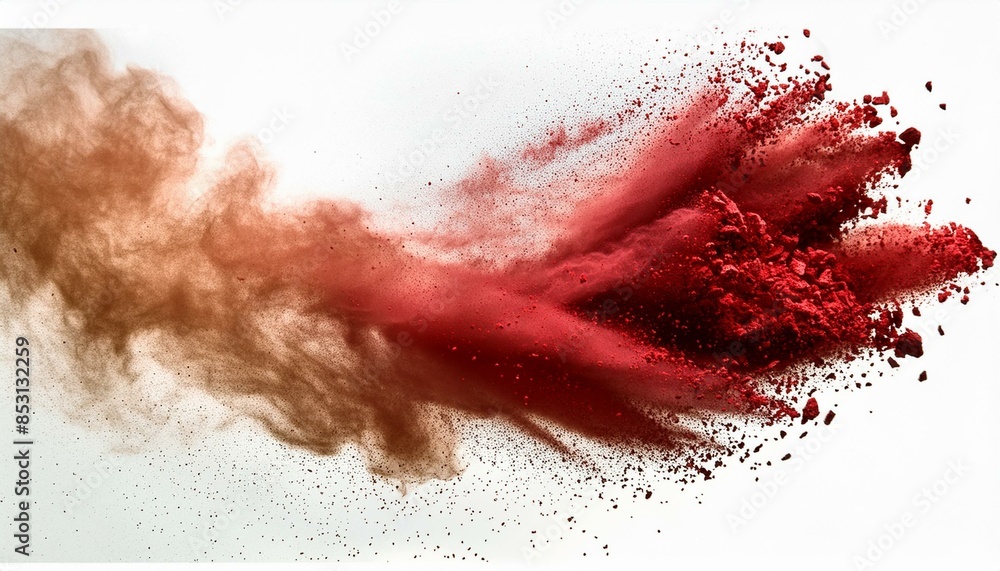 red dust flyng isolated on white red dust flyng isolated on white