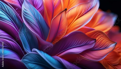 Wallpaper Mural close up of colorful plant with vibrant leaves of different colors Torontodigital.ca