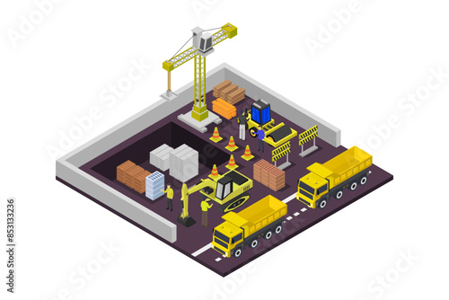 Construction site isometric