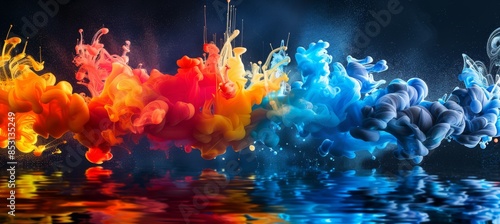 Vibrant Ink Clouds: Dynamic Splash Effects