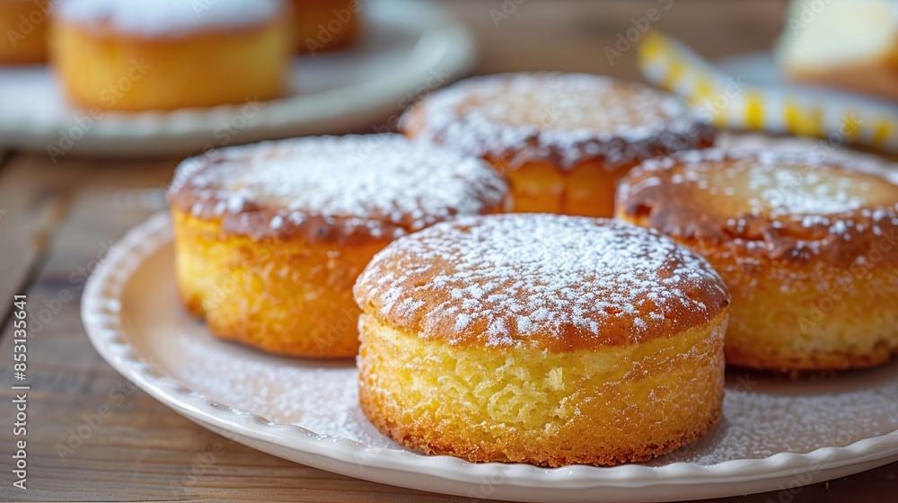 fresh homemade cakes on the plate . Generative Ai fresh homemade cakes on the plate . Generative Ai