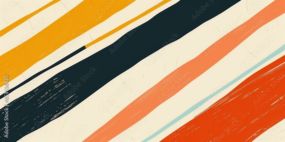 Fototapeta premium Abstract stripes with warm and cool colors. Modern design with dynamic patterns.