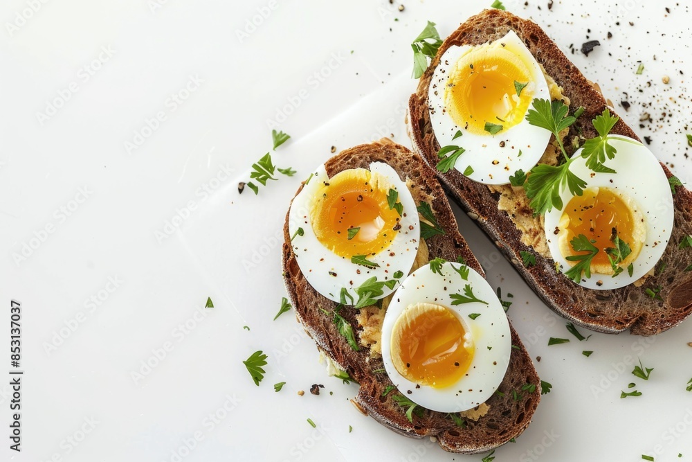 smørrebrød sliced egg open sandwich, ai smørrebrød sliced egg open sandwich, ai