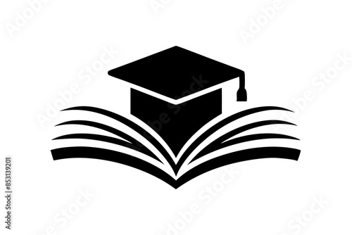 A Education Logo vector art illustration with a books and Graduation cap icon logo 