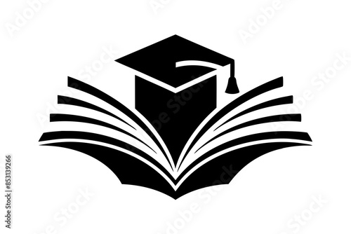 A Educational Logo vector art illustration with a book and Graduation cap icon  
