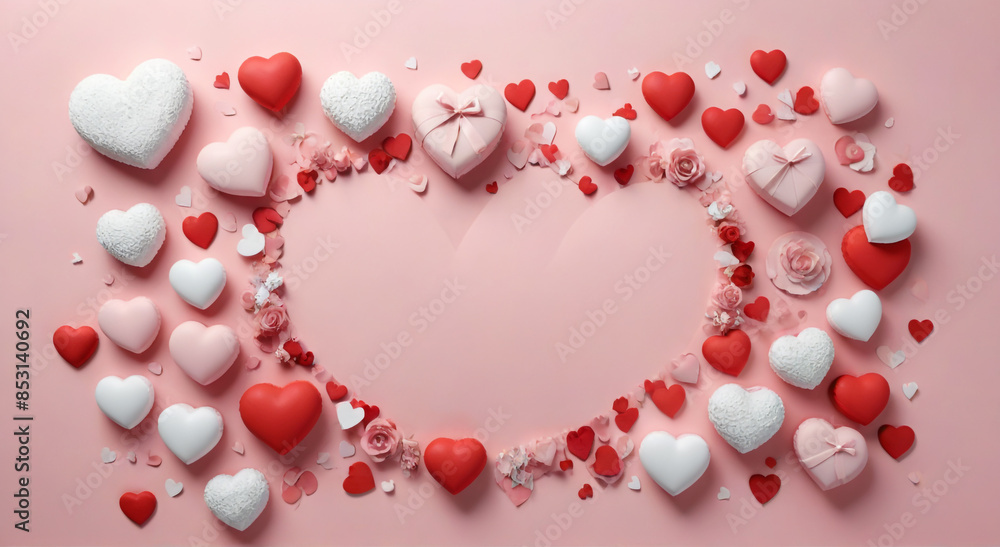 hearts on a white background