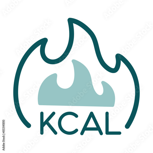 Kcal fire vector icon. Calorie burn, fat burning