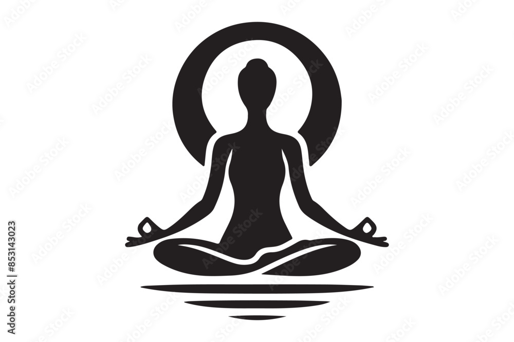 Yoga logo icon silhouette vector art illustration Yoga logo icon silhouette vector art illustration