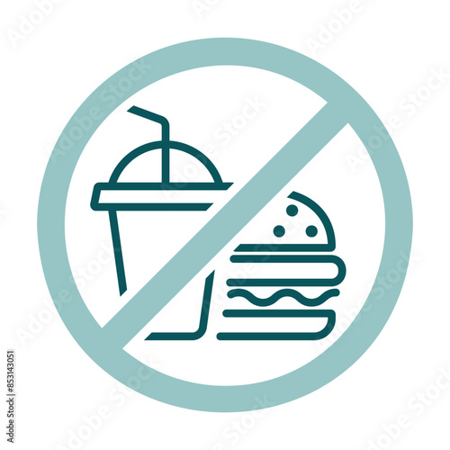 No fast food and drink vector icon