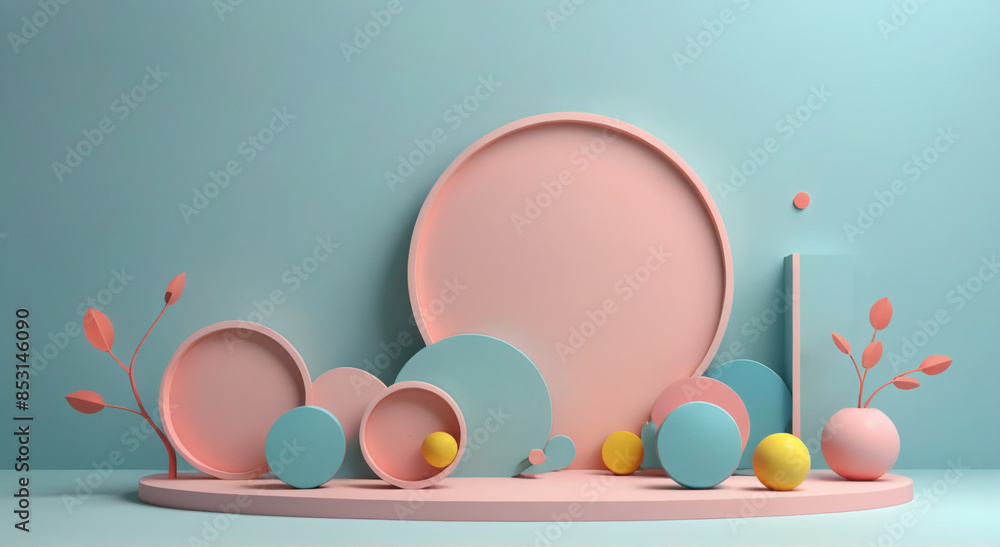 Fototapeta premium easter eggs and bunny