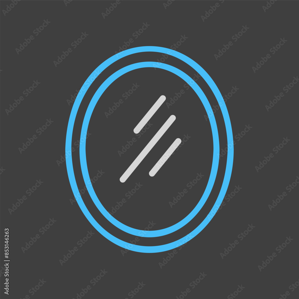 Oval mirror vector icon. Furniture sign Oval mirror vector icon. Furniture sign