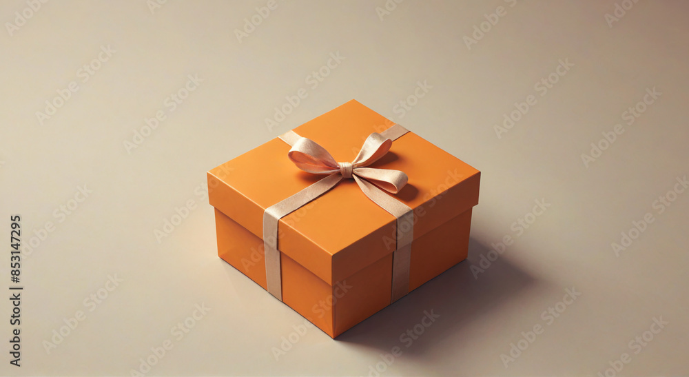 Obraz premium red gift box with golden ribbon