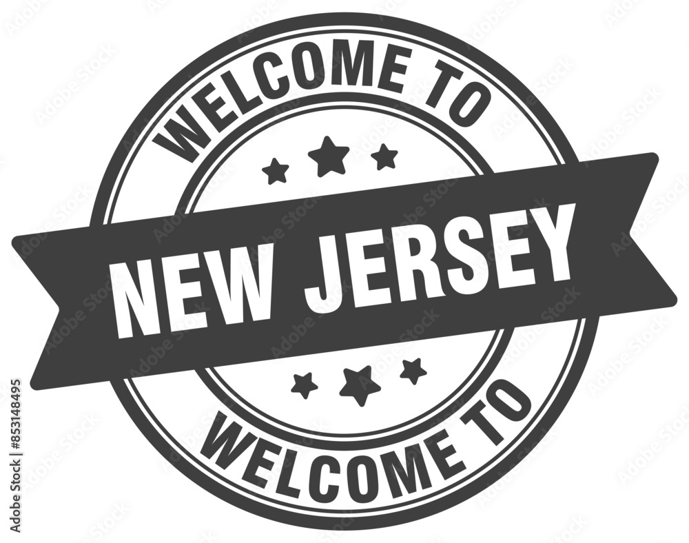Obraz premium Welcome to New Jersey stamp. New Jersey round sign