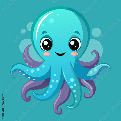 A magnificent image of a small octopus swimming on the ocean floor. Discover amazing views of the underwater world.