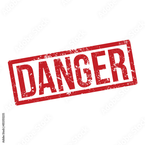 Danger - red rubber stamp - vector illustration