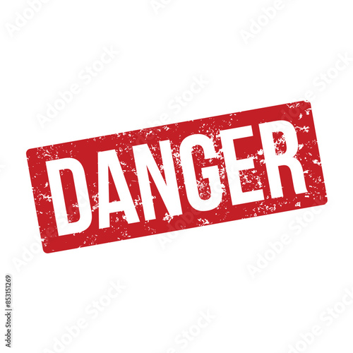 Danger - red rubber stamp - vector illustration