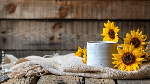 White Coffee Mug on Wooden Table