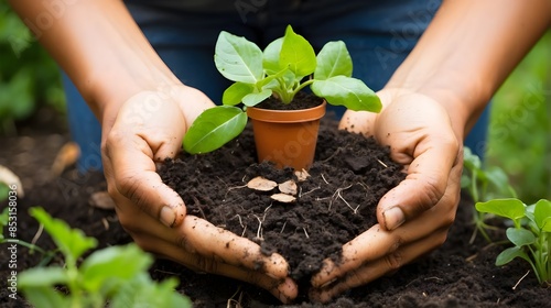 sustainable living practices like gardening, composting, and recycling at home